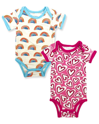 2-Piece Short Sleeve EcoSnuggle™ Bamboo Baby Onesie Set