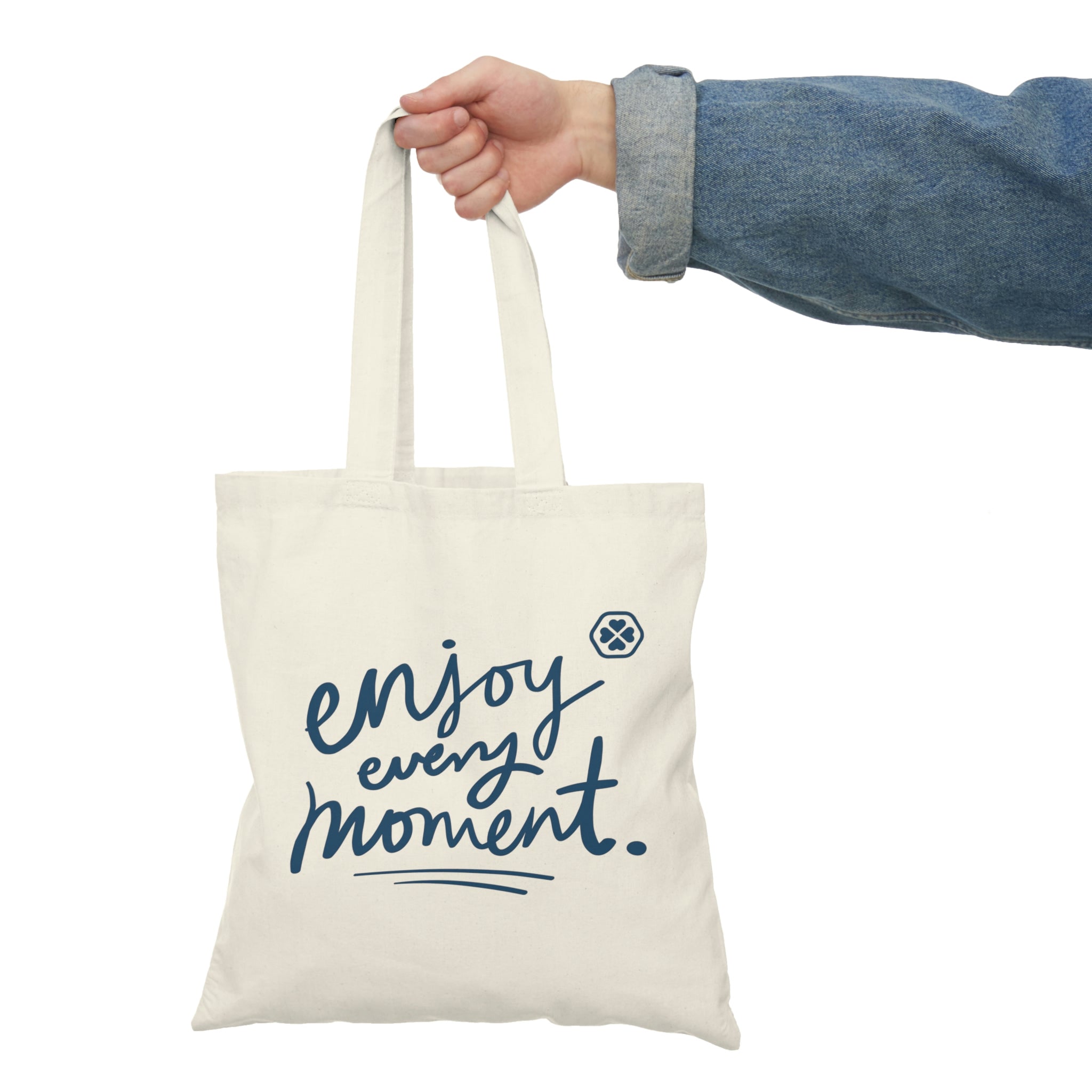 Enjoy Every Moment Natural Canvas Tote Bag - Gladly Family