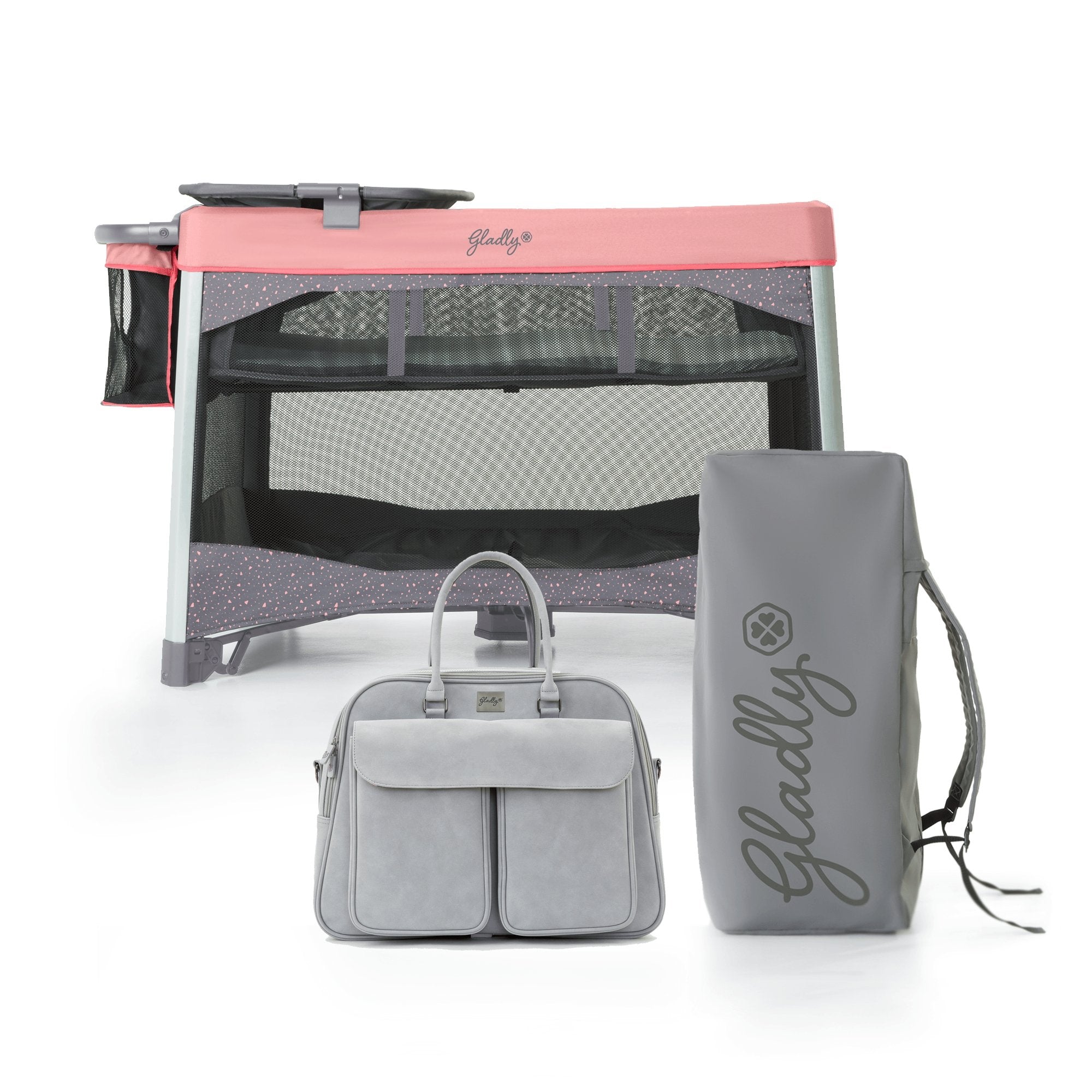 New Baby Bundle - Merritt™ Portable Playard Suite & Pod™ Diaper Bag Changing Station & Travel Cot - Gladly Family